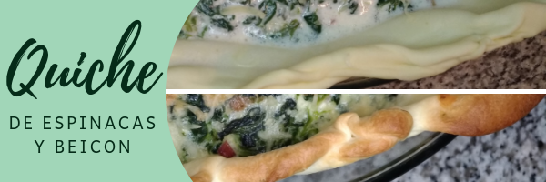 QUICHE de espinacas y bacón o beicon Receta Operación Camuflaje Verdura niños niñas peques