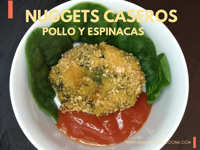 NUGGETS CASEROS de pollo y espinacas al horno para peques